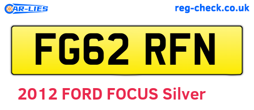 FG62RFN are the vehicle registration plates.