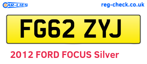 FG62ZYJ are the vehicle registration plates.