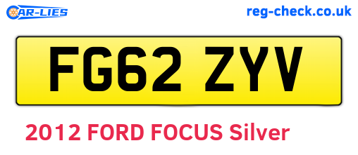 FG62ZYV are the vehicle registration plates.