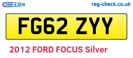 FG62ZYY are the vehicle registration plates.