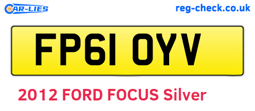 FP61OYV are the vehicle registration plates.