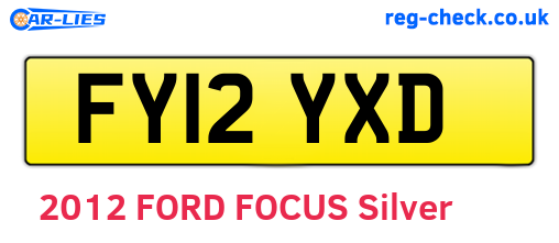 FY12YXD are the vehicle registration plates.