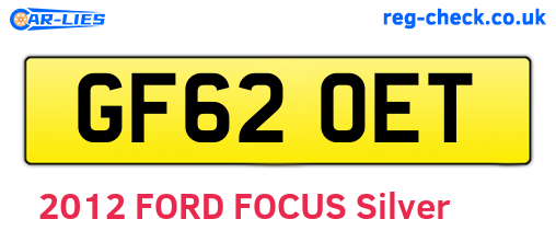 GF62OET are the vehicle registration plates.