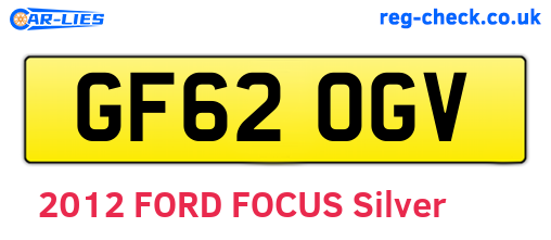 GF62OGV are the vehicle registration plates.