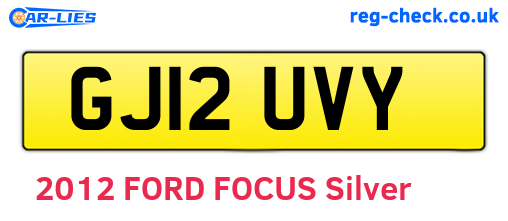 GJ12UVY are the vehicle registration plates.