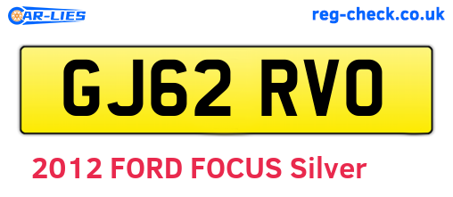 GJ62RVO are the vehicle registration plates.