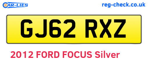 GJ62RXZ are the vehicle registration plates.