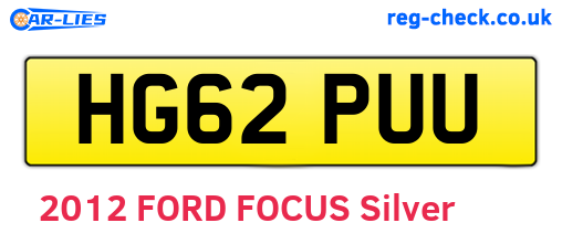 HG62PUU are the vehicle registration plates.