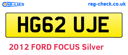 HG62UJE are the vehicle registration plates.