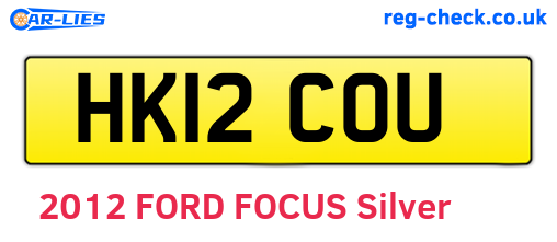 HK12COU are the vehicle registration plates.