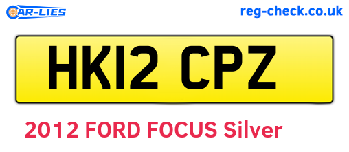 HK12CPZ are the vehicle registration plates.