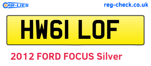 HW61LOF are the vehicle registration plates.