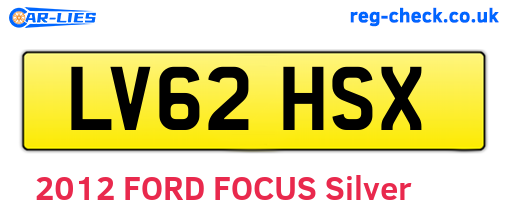 LV62HSX are the vehicle registration plates.