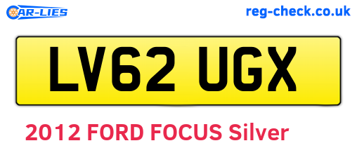 LV62UGX are the vehicle registration plates.