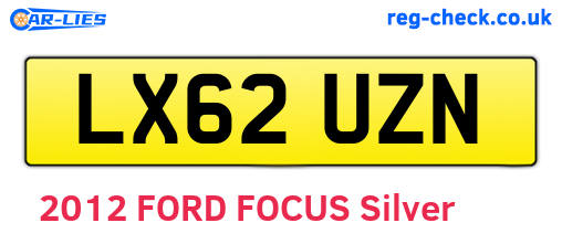 LX62UZN are the vehicle registration plates.