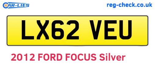 LX62VEU are the vehicle registration plates.