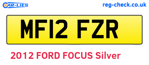 MF12FZR are the vehicle registration plates.