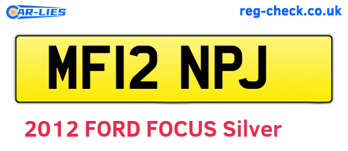 MF12NPJ are the vehicle registration plates.
