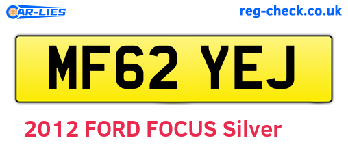 MF62YEJ are the vehicle registration plates.