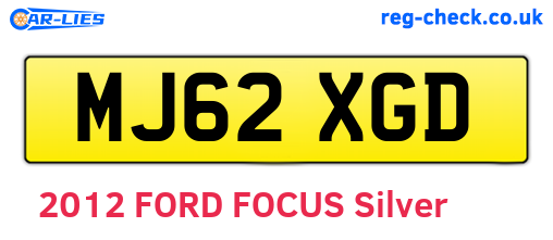 MJ62XGD are the vehicle registration plates.