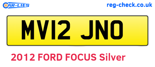 MV12JNO are the vehicle registration plates.