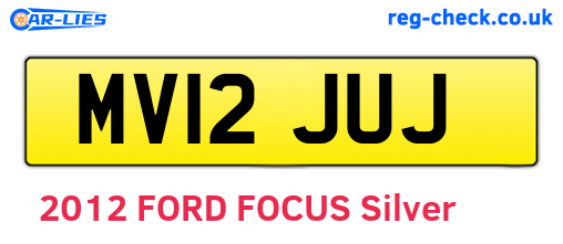 MV12JUJ are the vehicle registration plates.