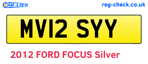 MV12SYY are the vehicle registration plates.