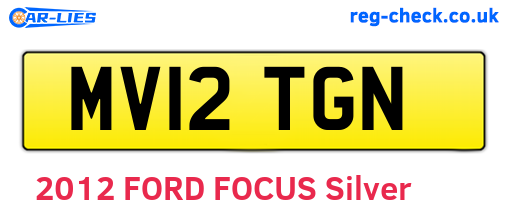 MV12TGN are the vehicle registration plates.