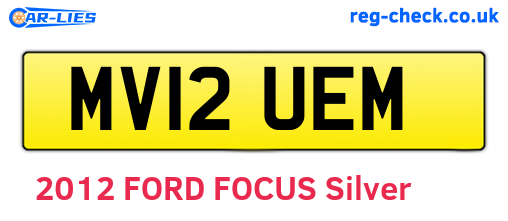 MV12UEM are the vehicle registration plates.