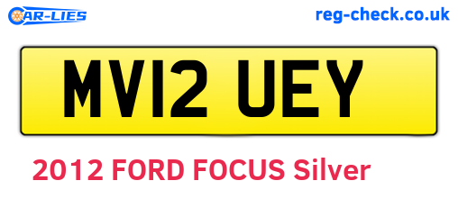 MV12UEY are the vehicle registration plates.