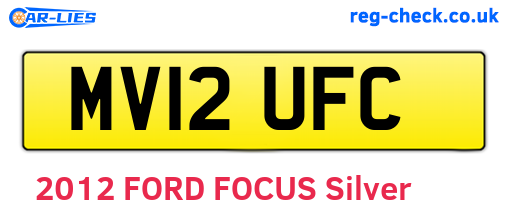 MV12UFC are the vehicle registration plates.