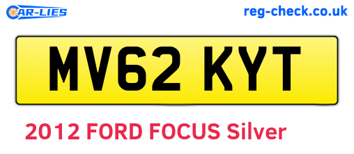 MV62KYT are the vehicle registration plates.