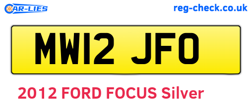MW12JFO are the vehicle registration plates.