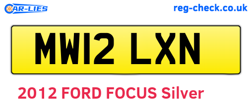 MW12LXN are the vehicle registration plates.