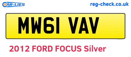 MW61VAV are the vehicle registration plates.