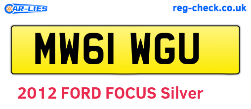 MW61WGU are the vehicle registration plates.