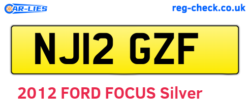 NJ12GZF are the vehicle registration plates.