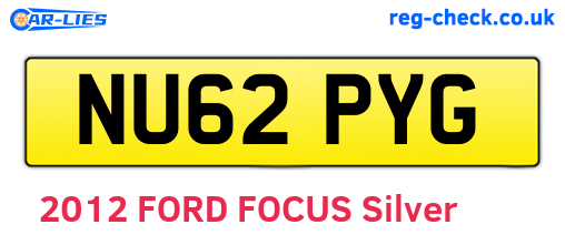 NU62PYG are the vehicle registration plates.