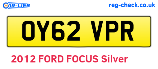 OY62VPR are the vehicle registration plates.