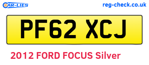 PF62XCJ are the vehicle registration plates.