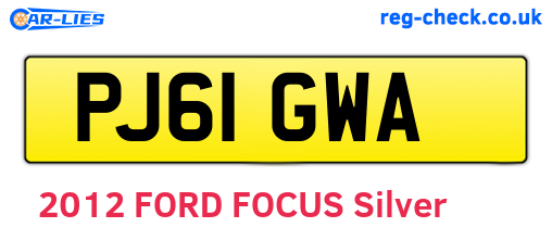 PJ61GWA are the vehicle registration plates.