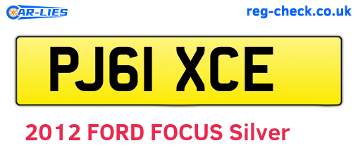 PJ61XCE are the vehicle registration plates.