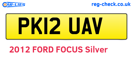 PK12UAV are the vehicle registration plates.