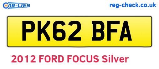 PK62BFA are the vehicle registration plates.