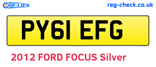 PY61EFG are the vehicle registration plates.