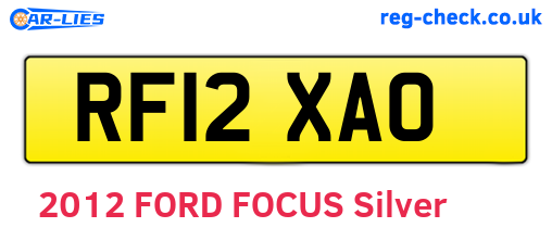 RF12XAO are the vehicle registration plates.