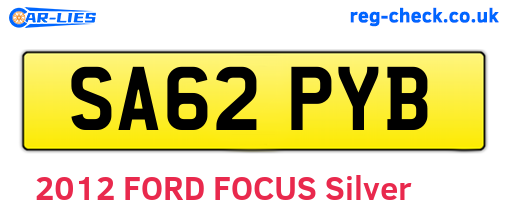 SA62PYB are the vehicle registration plates.
