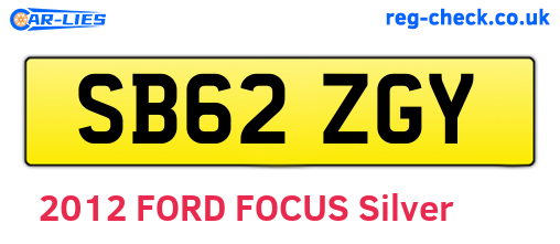 SB62ZGY are the vehicle registration plates.