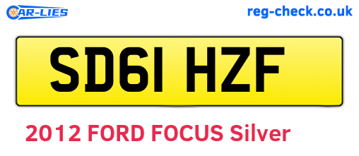 SD61HZF are the vehicle registration plates.