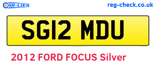 SG12MDU are the vehicle registration plates.